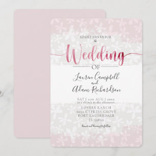 Convite de Casamento Rosa Bege Floral Rústico