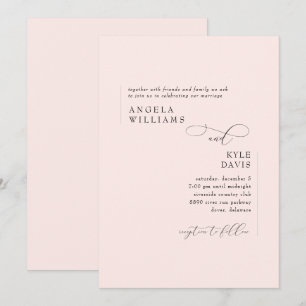 Convite de Casamento Rosa Bege Moderno