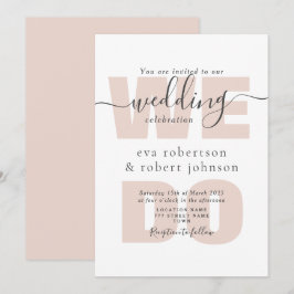 Convite de Casamento Rosa Cor de Blush WE DO