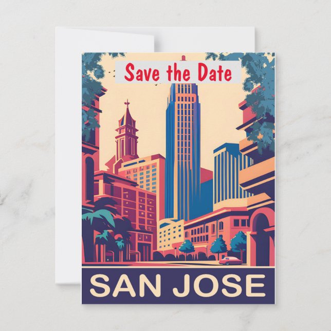 Convite de Casamento Rosa de San Jose Califórnia (Frente)