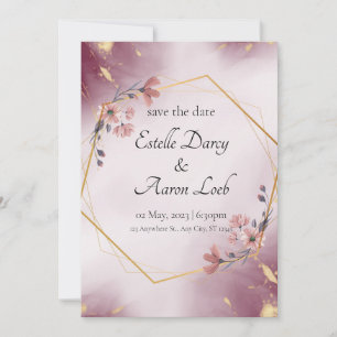 CONVITE DE CASAMENTO - ROSA DOURADO