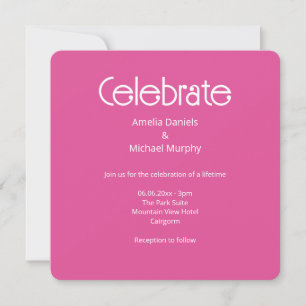 Convite de Casamento Rosa e Branco Moderno de Fram