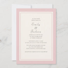 Convite de Casamento Rosa Elegante Moderno
