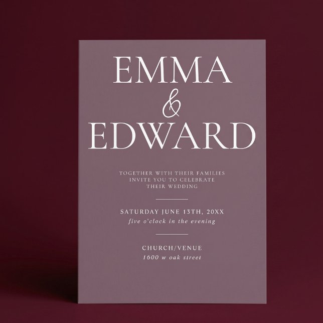 Convite de Casamento Rosa Elegante Moderno Minimal (Criador carregado)