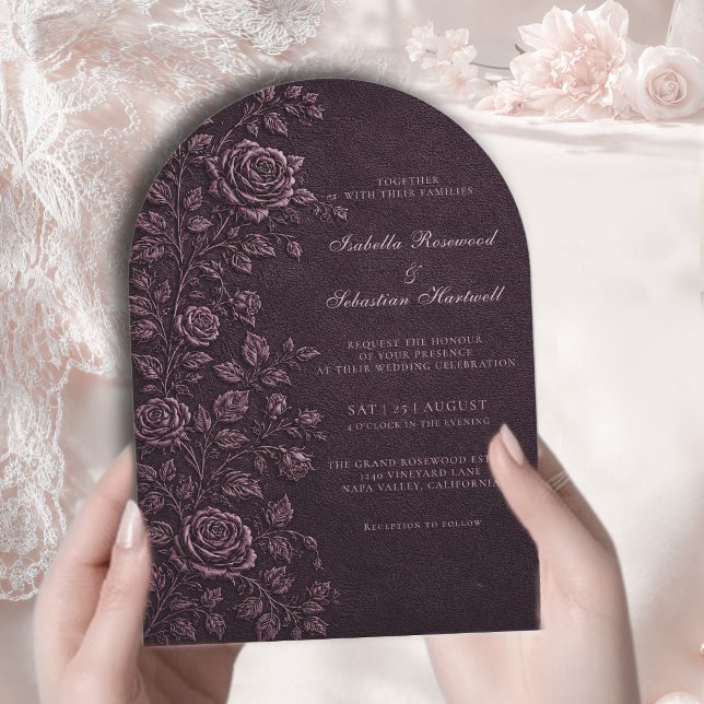 Convite de Casamento Rosa Em Alto Relevo Falso de  (Criador carregado)