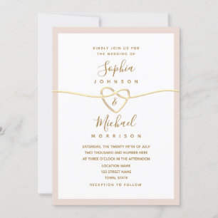 Convite de Casamento Rosa Minimalista