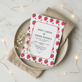 Convite de Casamento Rosa Morango Caprichoso