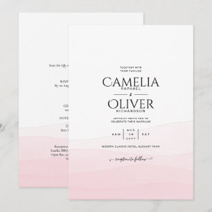 Convite de Casamento Rosa Ombre Gelado