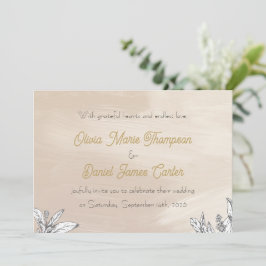 Convite de Casamento Rosa Pastel