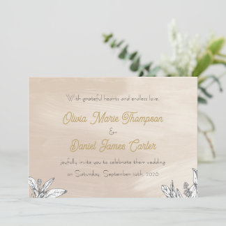 Convite de Casamento Rosa Pastel