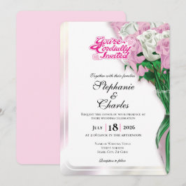 Convite de Casamento Rosa Pink - Letras Rosa 1