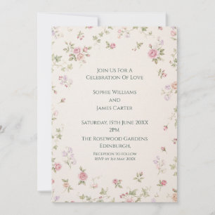 Convite de Casamento Rosa Pink Petite