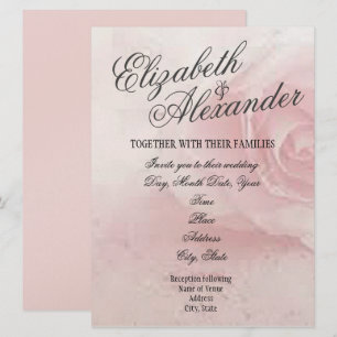Convite de Casamento Rosa Pink Suave