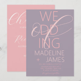 Convite de Casamento Rosa Plum Muted Tipo ELEGANT
