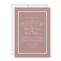 Convite de Casamento Rosa Poeirento Moderno Rosa C