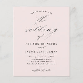 Convite De Casamento Rosa-Rosa De Escoamento Do Sc