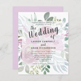 Convite de Casamento Rosa-Rosa Rosa Dusty Rustic p