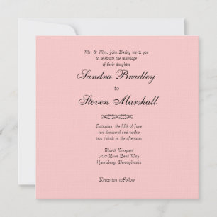 Convite de Casamento Rosa Simples