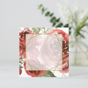 Convite de casamento rosa vermelha e dourado em br