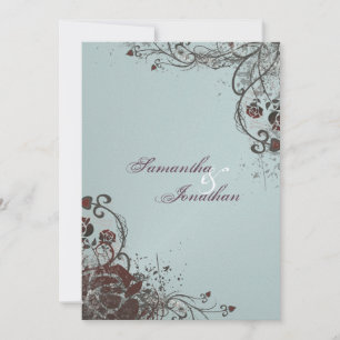 Convite De Casamento - Rosa vermelha Quebrada Eleg