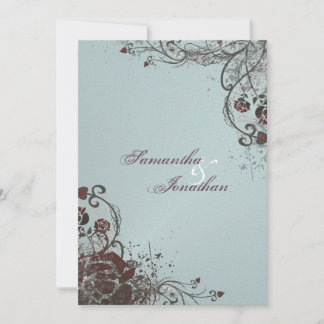 Convite De Casamento - Rosa vermelha Quebrada Eleg