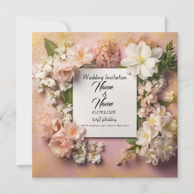 Convite de casamento rosa-vivo (Frente)