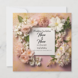 Convite de casamento rosa-vivo