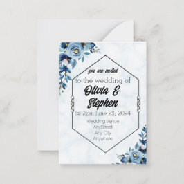Convite de casamento - rosas azuis