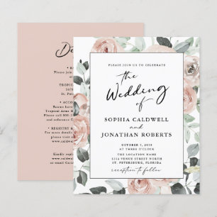 Convite de Casamento Rosas Caligráficas Orçamento 