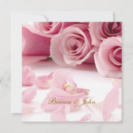 Convite de Casamento Rosas Cor-de-Rosa Elegante