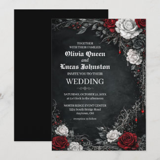Convite de Casamento Rosas Góticas
