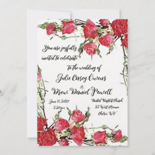 Convite de Casamento Rosas São Vermelhas