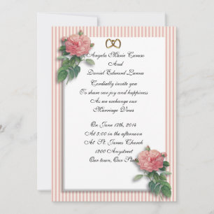 Convite de casamento rosas vintage shabby chic