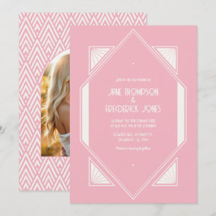 Convite de Casamento Rose Quartz & Soft Ivory Art