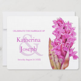 Convite de casamento roxo de girassol