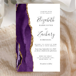 Convite de Casamento Roxo Dourado Ágata Orçamento