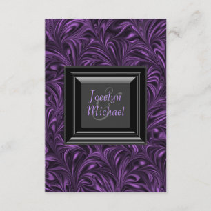 Convite de Casamento Roxo e Preto Elegante RSVP