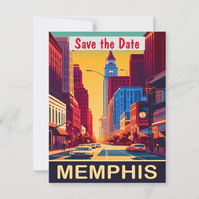 Convite de Casamento Roxo Estrada de Memphis Tenne (Frente)
