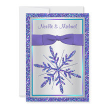 Convite de casamento roxo IMPRESSO da prata do