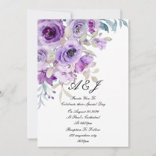 convite de casamento roxo lilás bonito