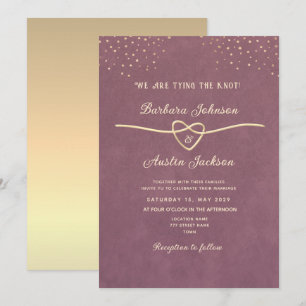 Convite de Casamento Roxo Mauve Moderno Minimalist
