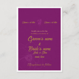 : Convite de Casamento Roxo Real e Dourado