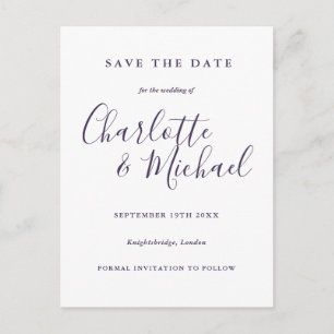 Convite de casamento roxo Save the Date