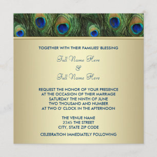 Convite de Casamento Royal Indian Peacock Verde Es