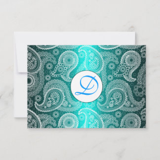 Convite de Casamento RSVP com Monograma e Renda Aq