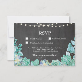 Convite de Casamento RSVP com Suculentas de Giz Me