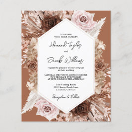 Convite de casamento RSVP de Código QR de Boho de 