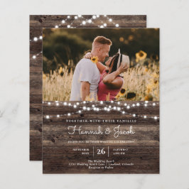 Convite de casamento RSVP de Código QR de Madeira