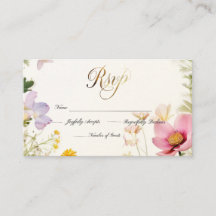 Convite de casamento RSVP de Flores Selvagens