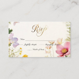 Convite de casamento RSVP de Flores Selvagens